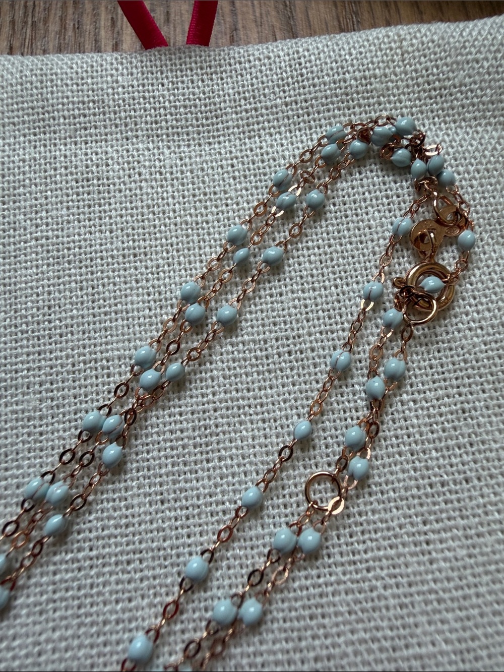 Gigi Clozeau Necklace - Rose Gold w/Blue - Picture 4 of 8